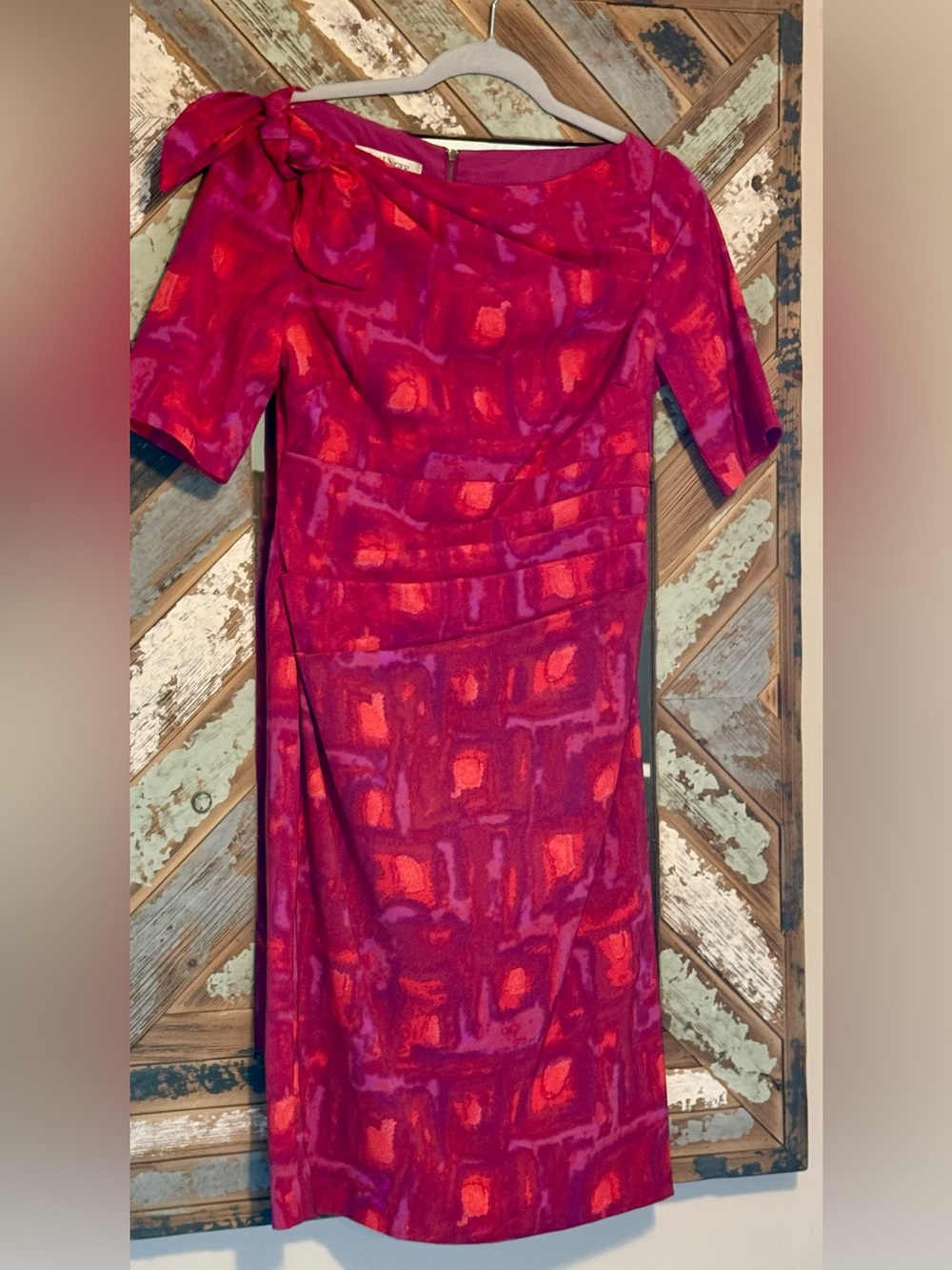 Kay Unger dress with bow detail on shoulder